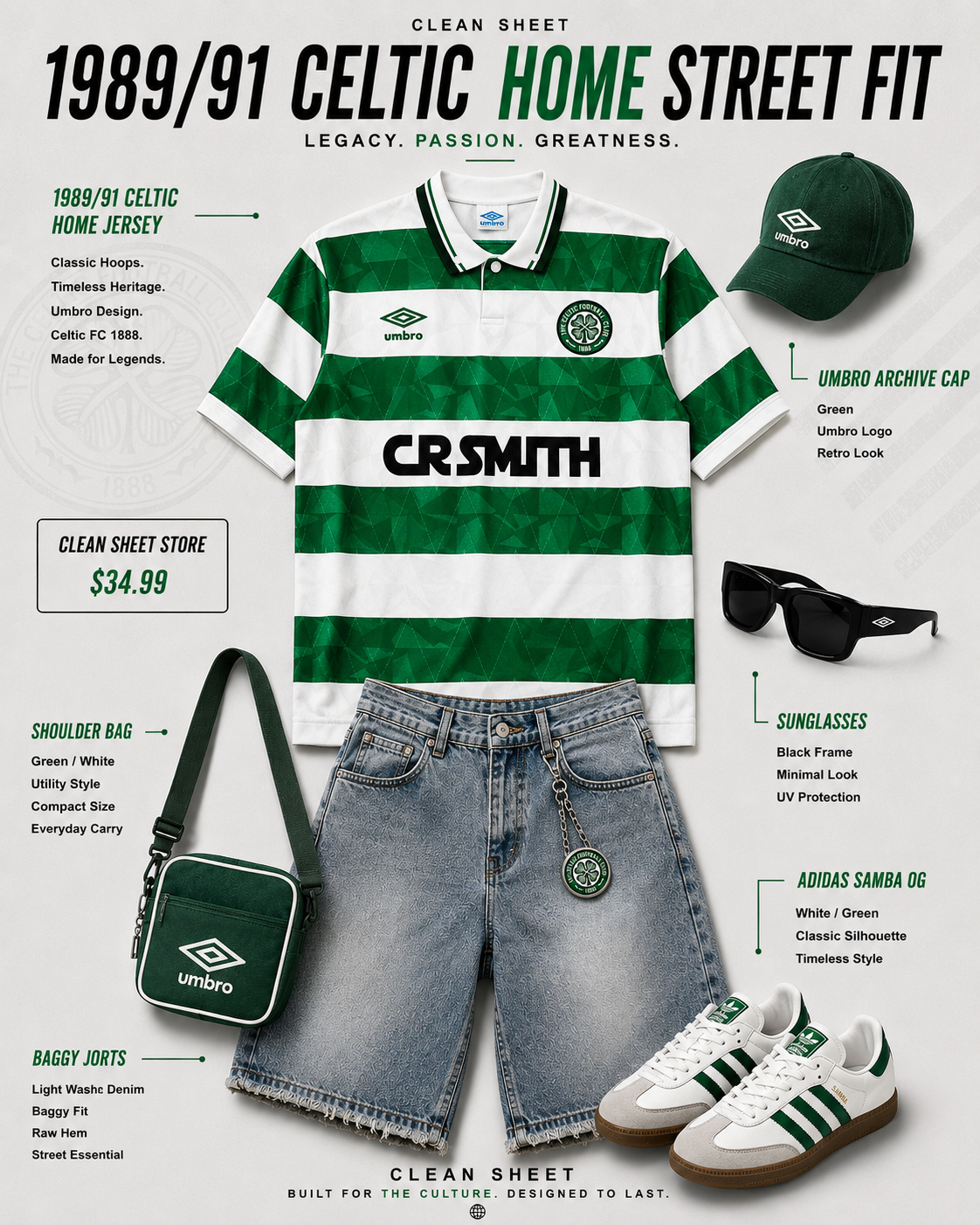 Camiseta del Celtic de la temporada 1997/98 local