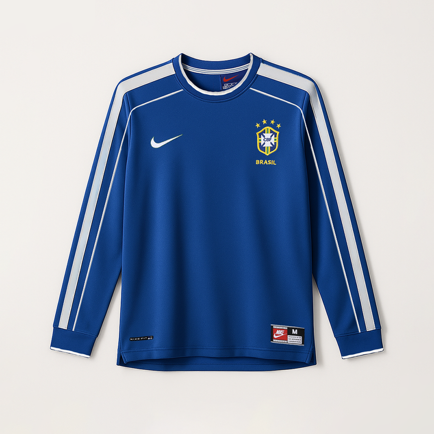 Camiseta de manga larga visitante de Brasil 1998