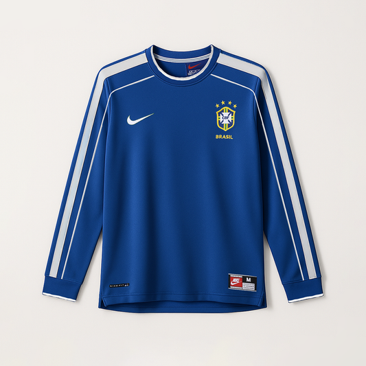 Camiseta de manga larga visitante de Brasil 1998