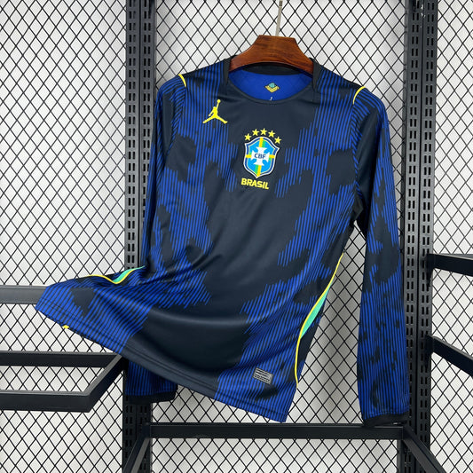 Camiseta de manga larga del uniforme de visitante de Brasil para la Copa Mundial 2026
